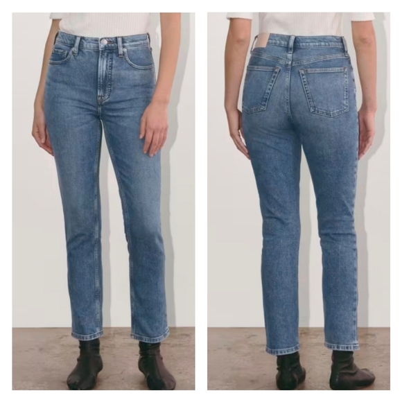 Everlane Sz 27 The Cheeky Ankle Blue Straight Denim Jeans‎ - Picture 12 of 12